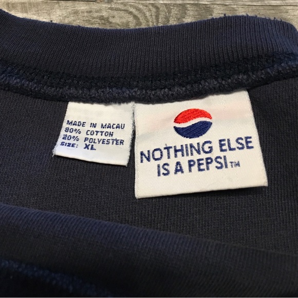 Vintage Pepsi Sweatshirt Blue Men's Pullover Fleece Sweater Spell Out Size Large - Picture 5 of 12
